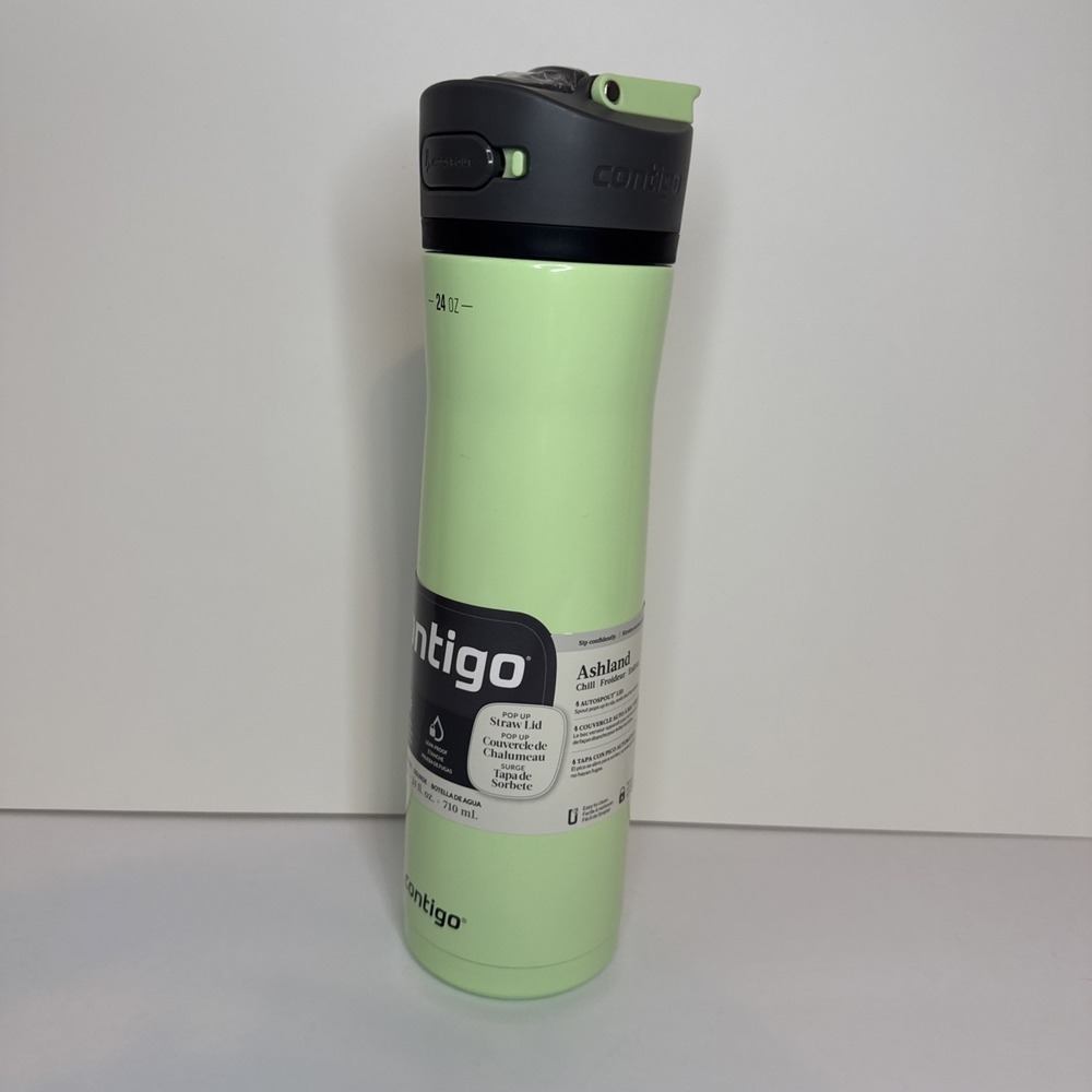 Contigo 24 oz. Ashland Chill Insulated Stainless Steel Water Bottle Green NEW - Picture 10 of 16